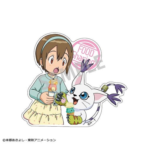 『デジモンアドベンチャー』ダイカットステッカー_ 八神ヒカリ&テイルモン_ 食べ物わけっこ